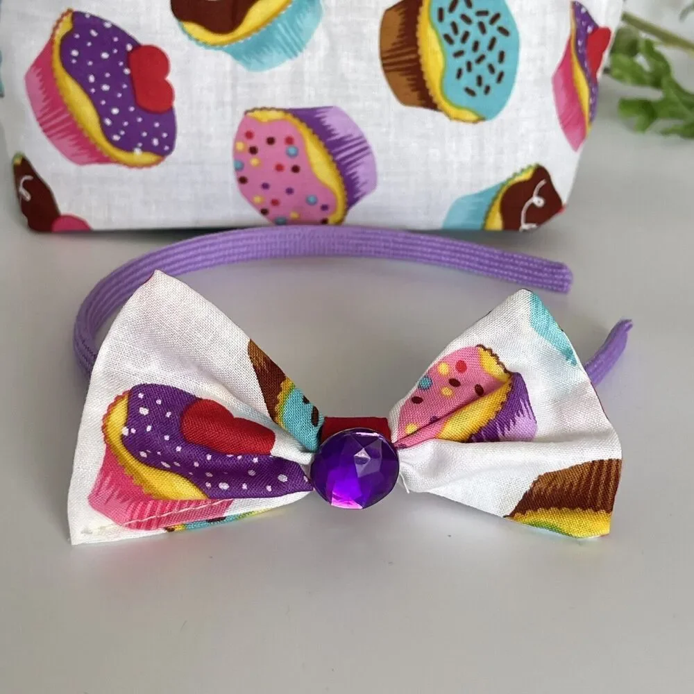 Girls Accessories Cupcakes Purse crossbody Bag & Headband Set